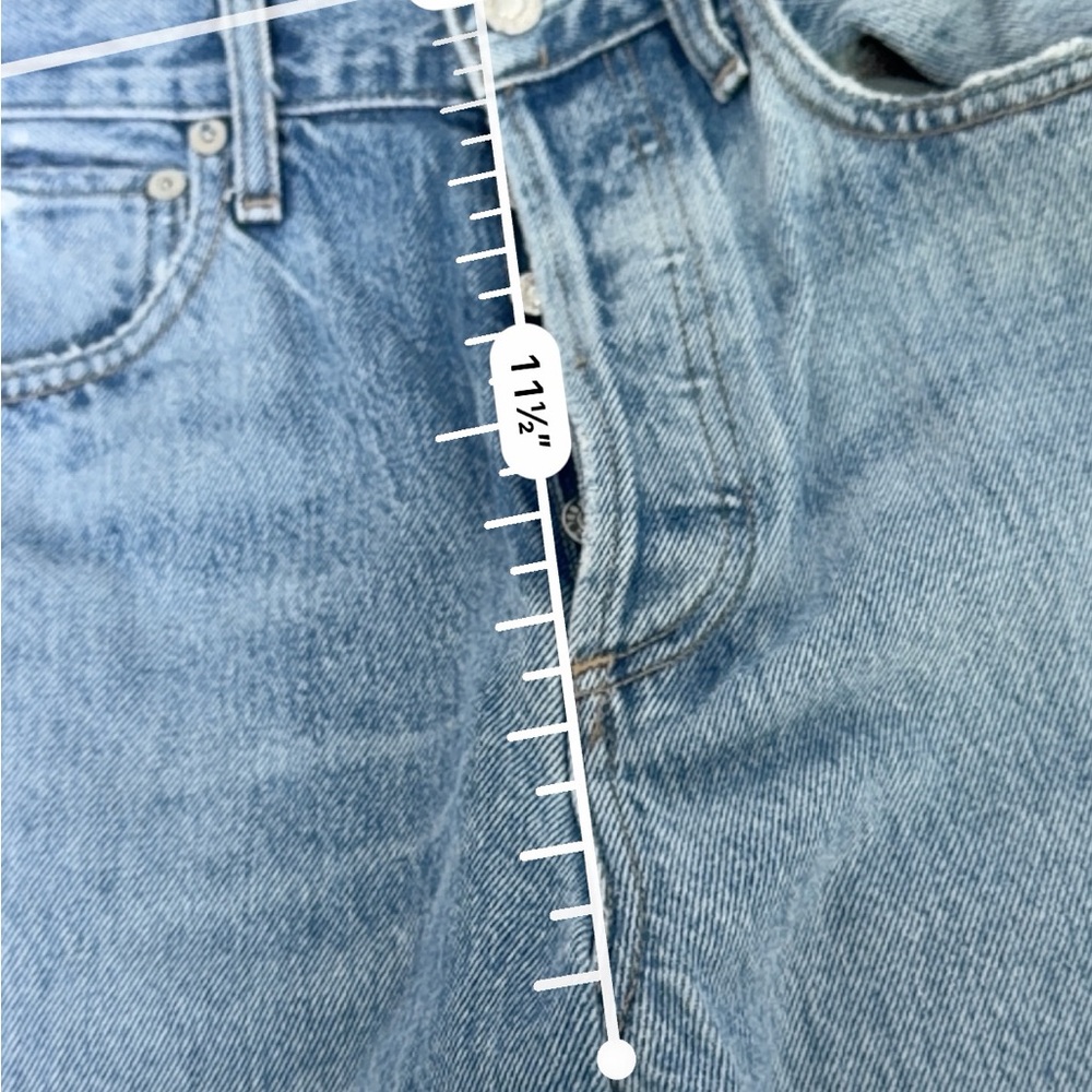Agolde high rise straight leg distressed button fly jeans - Picture 4 of 5